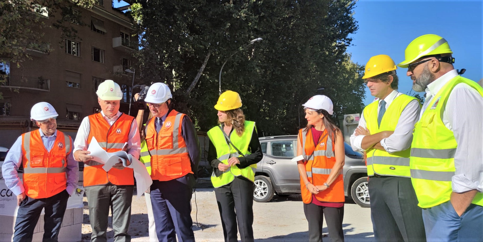 The mobility councillor of Rome visiting the construction site of Line C Porta Metronia.